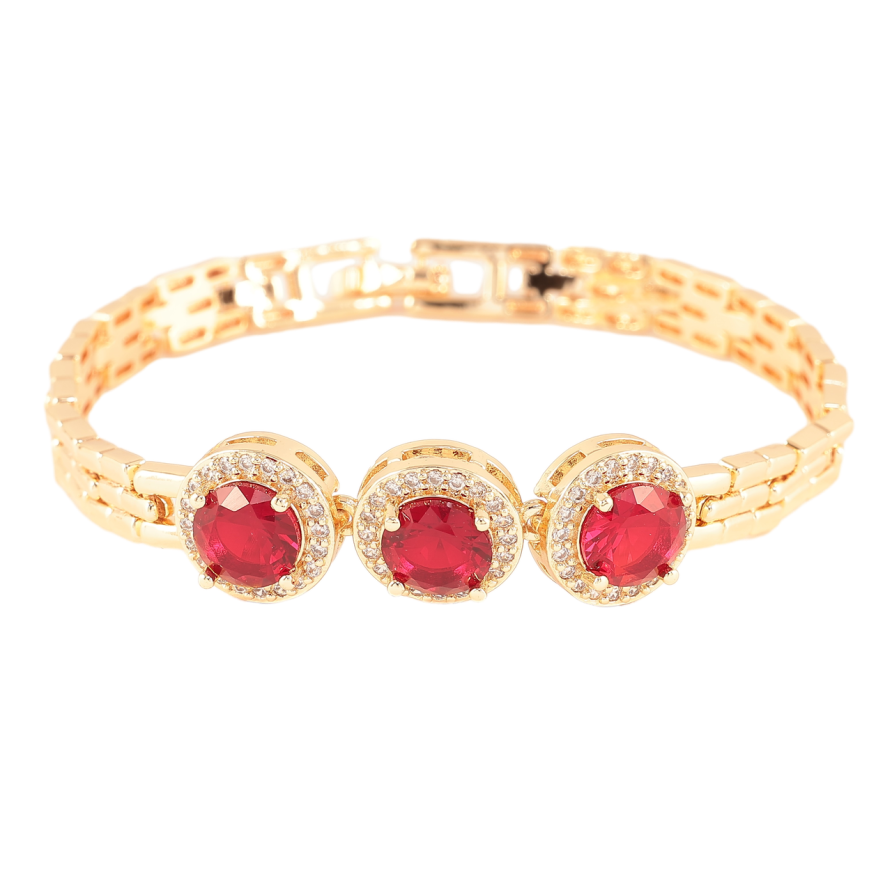 Браслет Xuping M&L Цвет 18K Узор с красными кристаллами» длинна 19см х 7мм фото №1