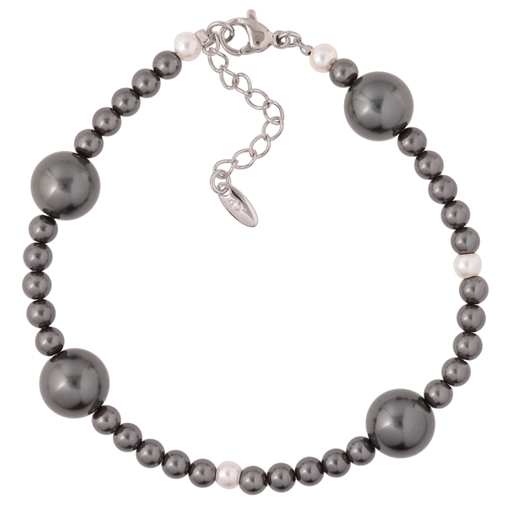 Браслет Xuping Родий Графитовые бусины размер с доп. цепочкой 19.5-23см х 4-10мм фото №22 Браслет Xuping Родий Графитовые бусины размер с доп. цепочкой 19.5-23см х 4-10мм фото №22