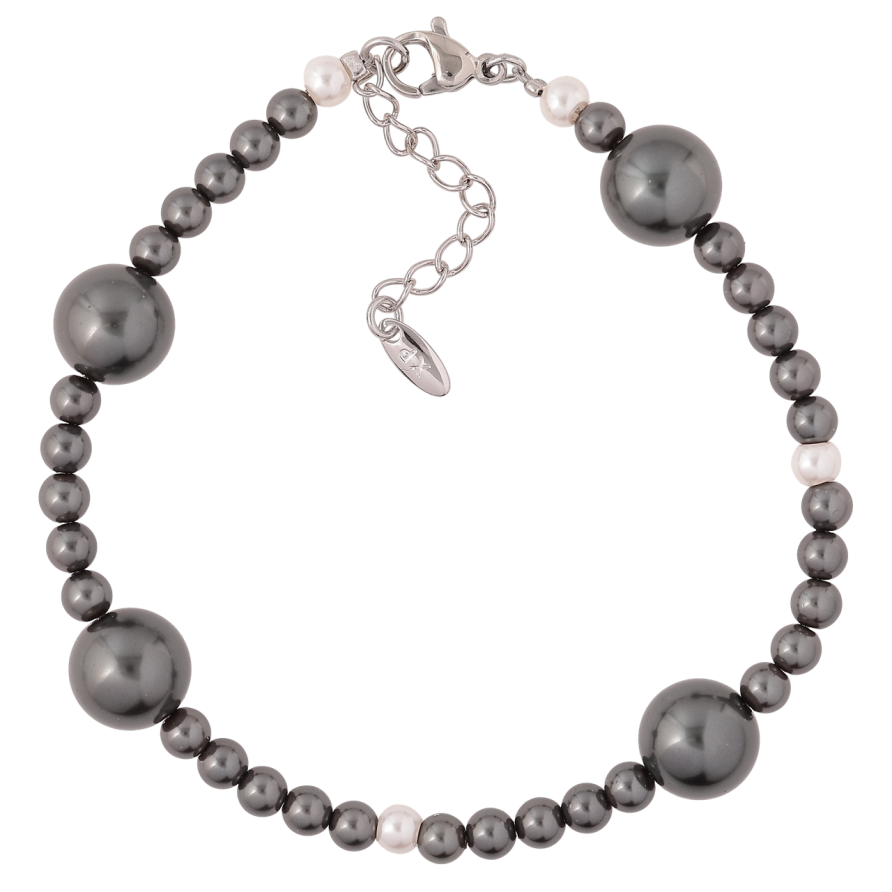 Браслет Xuping Родий Графитовые бусины размер с доп. цепочкой 19.5-23см х 4-10мм фото №1 Браслет Xuping Родий Графитовые бусины размер с доп. цепочкой 19.5-23см х 4-10мм фото №1