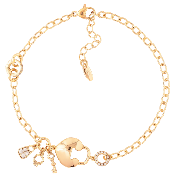 Браслет Xuping Позолота 18K Цепочка с замочком и ключами длина с доп. цепочкой 19.5-23см х 3мм фото №12 Браслет Xuping Позолота 18K Цепочка с замочком и ключами длина с доп. цепочкой 19.5-23см х 3мм фото №12