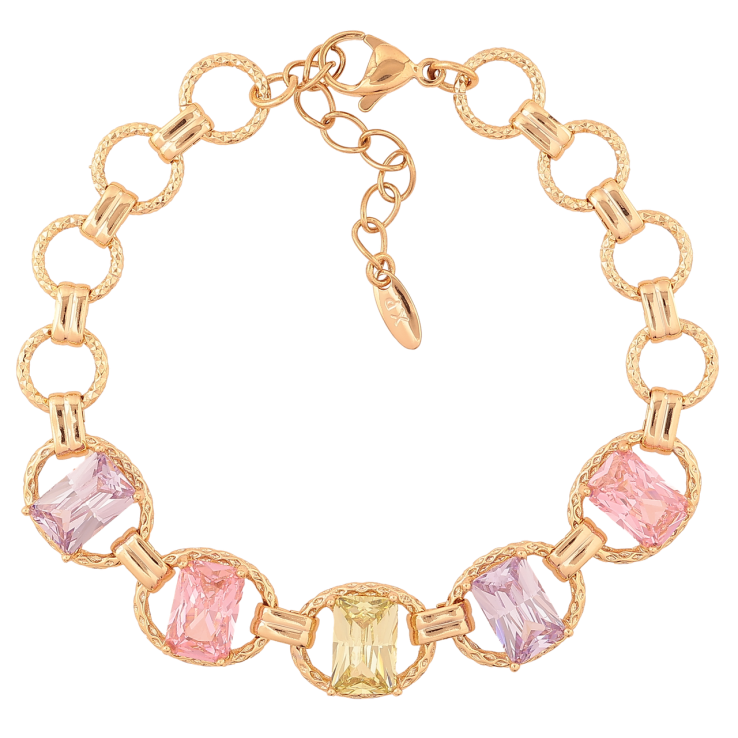 Браслет Xuping Позолота 18K Овальные звенья с разноцветными кристаллами длина с доп.цеп. 17-20см х 3-11мм фото №23 Браслет Xuping Позолота 18K Овальные звенья с разноцветными кристаллами длина с доп.цеп. 17-20см х 3-11мм фото №23