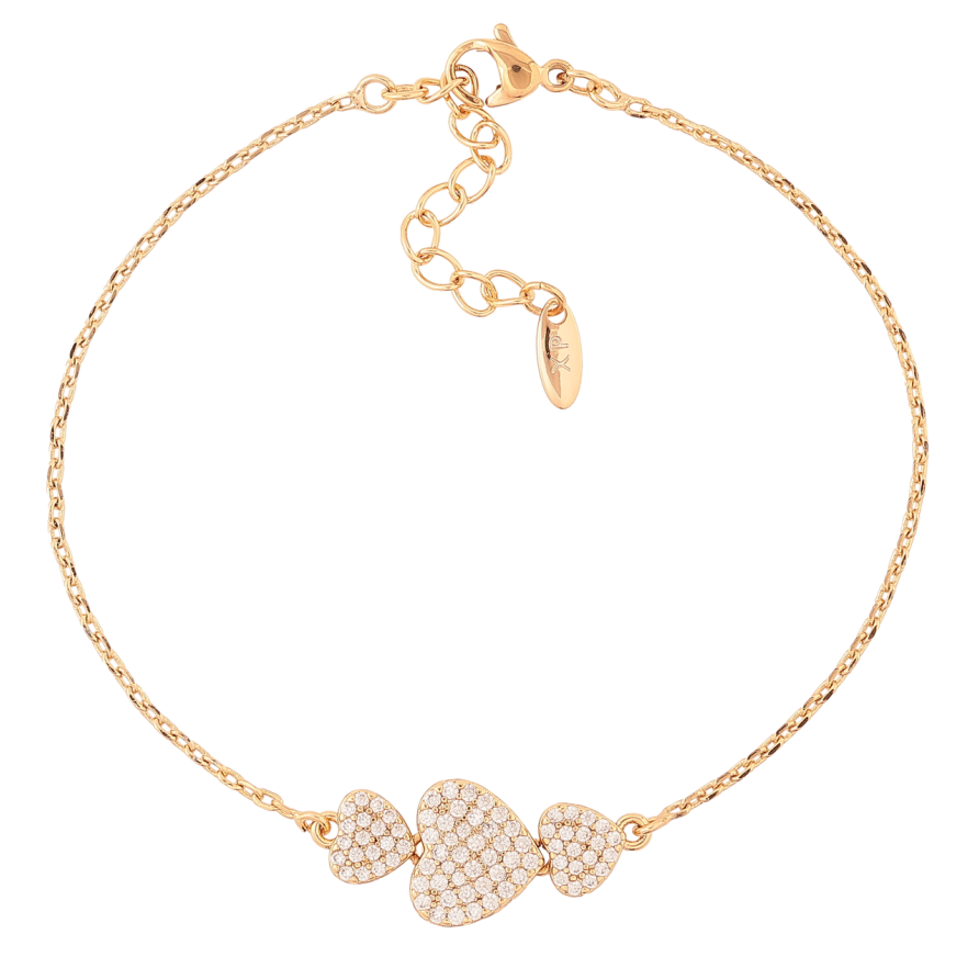 Браслет Xuping Позолота 18K Цепочка с сердечками длина с доп.цеп. 18-21.5см х 1.5мм фото №1 Браслет Xuping Позолота 18K Цепочка с сердечками длина с доп.цеп. 18-21.5см х 1.5мм фото №1