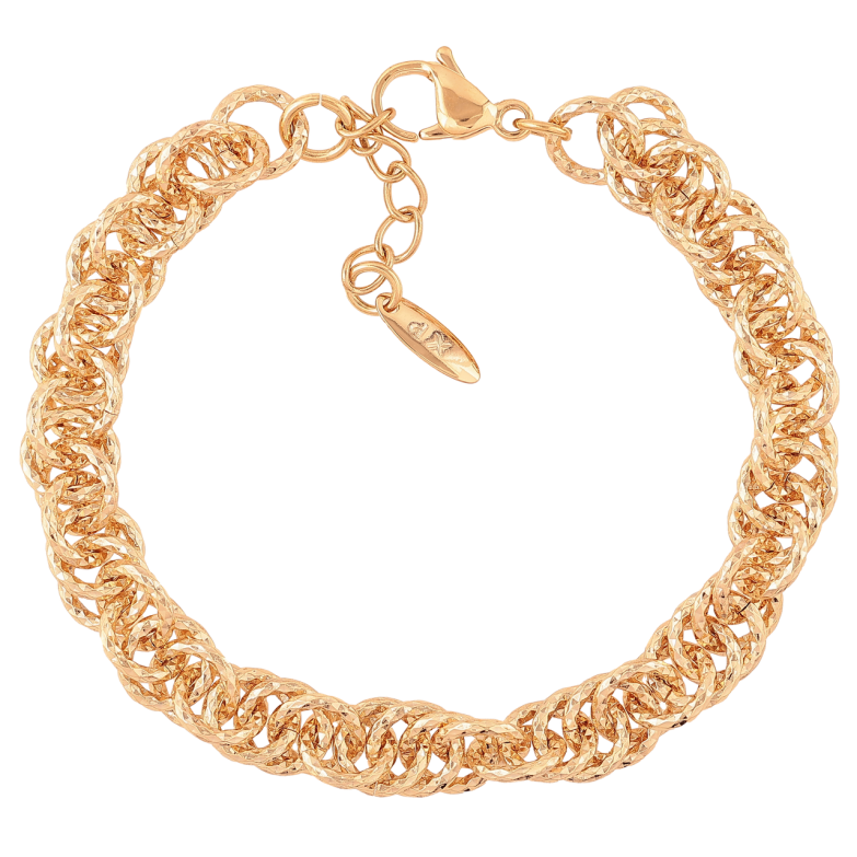 Браслет Xuping Позолота 18K Цепочка Фантазийная длина с доп.цеп. 20-23см х 9мм фото №1