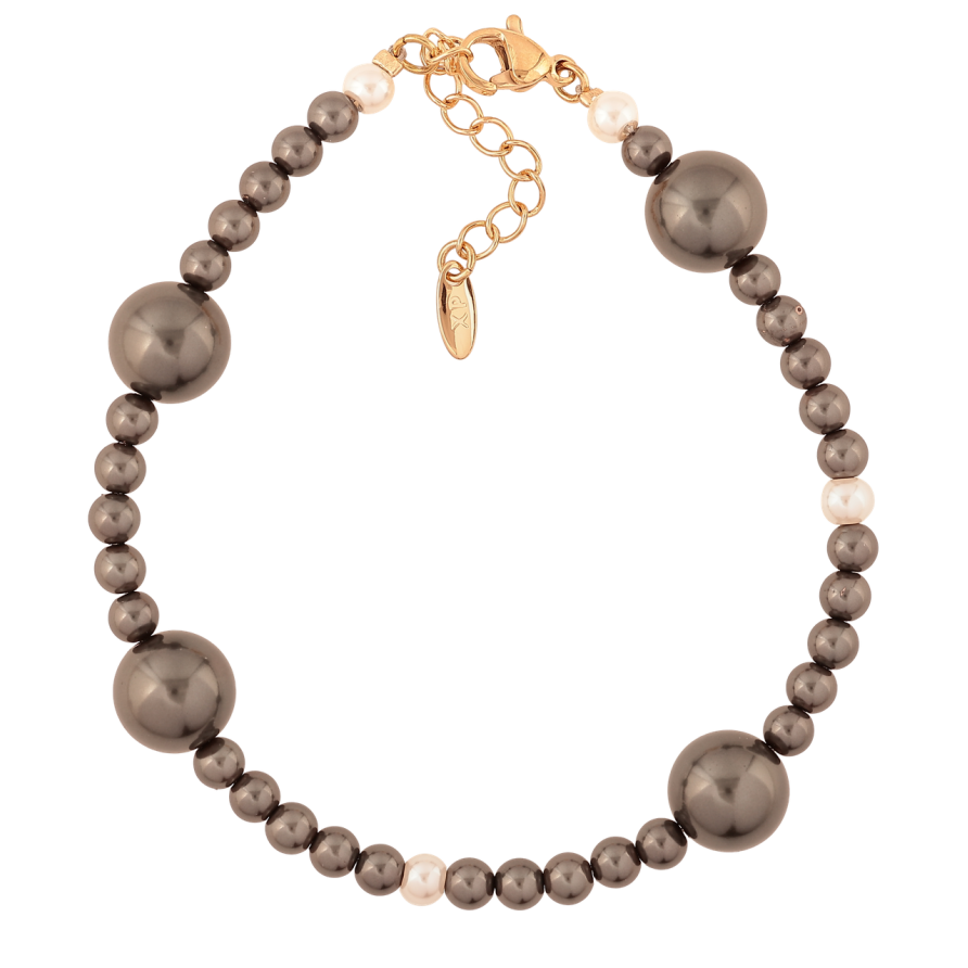 Браслет Xuping Позолота 18K Графитовые бусины длина с доп.цепочка 19.5-22.5см х 4-10мм фото №1 Браслет Xuping Позолота 18K Графитовые бусины длина с доп.цепочка 19.5-22.5см х 4-10мм фото №1