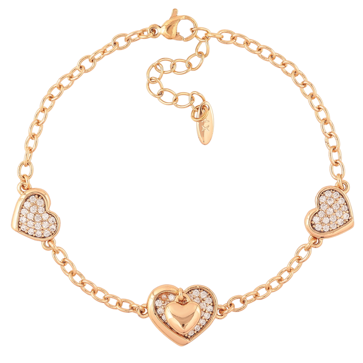 Браслет Xuping Позолота 18K «Ланцюжок із сердечками» довжина з доп.ланцюжком 17-20см х 3мм фото №22 Браслет Xuping Позолота 18K «Ланцюжок із сердечками» довжина з доп.ланцюжком 17-20см х 3мм фото №22