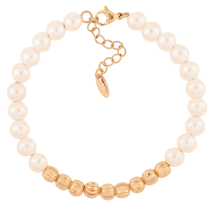Браслет Xuping Позолота 18K Жемчужно-золотистые бусины длина с доп.цепочка 17-20.5см х 5-6мм фото №22 Браслет Xuping Позолота 18K Жемчужно-золотистые бусины длина с доп.цепочка 17-20.5см х 5-6мм фото №22