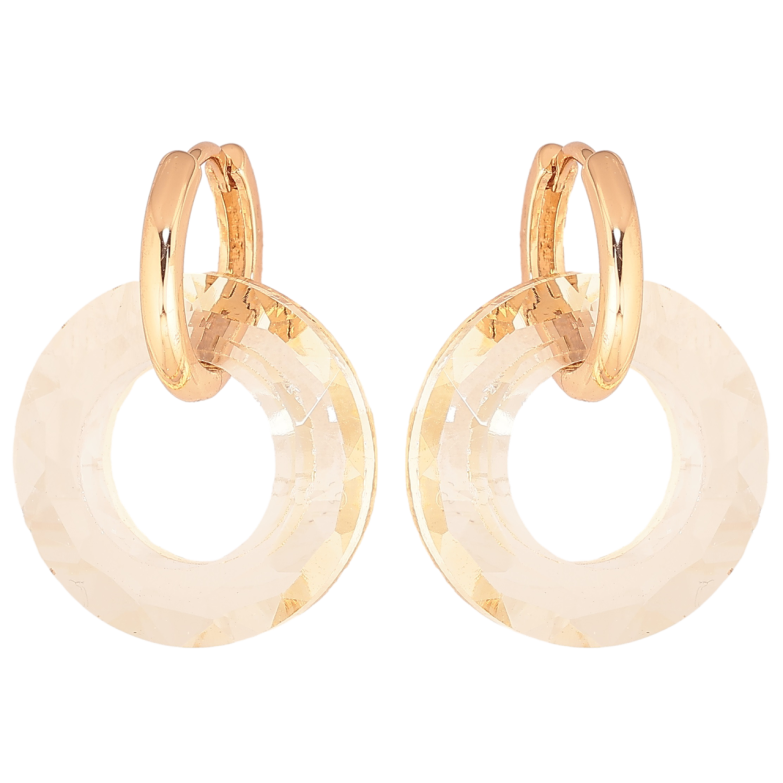 Серьги Xuping Позолота 18K подвески на колечках Золотистые кристальные колечки 2 в 1 фото №1 Серьги Xuping Позолота 18K подвески на колечках Золотистые кристальные колечки 2 в 1 фото №1