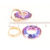 Серьги Xuping Позолота 18K подвески на колечках Разноцветные кристальные колечки 2 в 1 фото №2