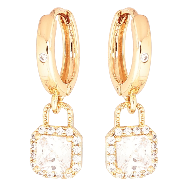 Серьги Xuping Позолота 18K подвески на колечках Кристальные подвески фото №18