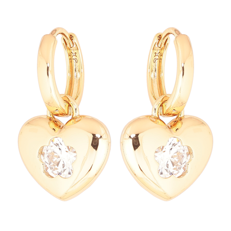 Серьги Xuping Позолота 18K подвески на колечках Сердечки 2 в 1 фото №1 Серьги Xuping Позолота 18K подвески на колечках Сердечки 2 в 1 фото №1