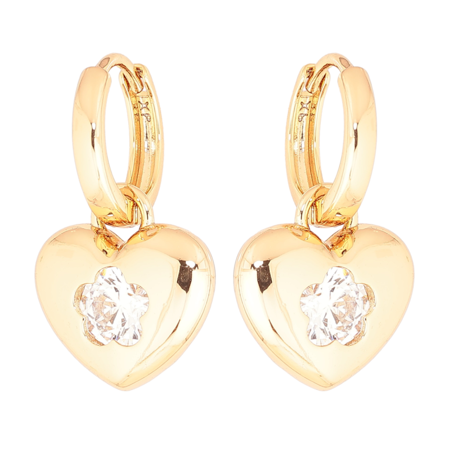 Серьги Xuping Позолота 18K подвески на колечках Сердечки 2 в 1 фото №1 Серьги Xuping Позолота 18K подвески на колечках Сердечки 2 в 1 фото №1