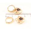 Серьги Xuping Позолота 18K подвески на колечках Сердечки с черным кристаллом 2 в 1 фото №3 Серьги Xuping Позолота 18K подвески на колечках Сердечки с черным кристаллом 2 в 1 фото №3