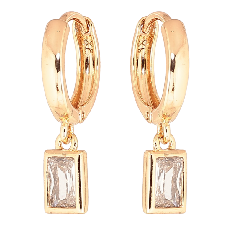 Серьги Xuping Позолота 18K подвески на колечках Кристалл фото №1