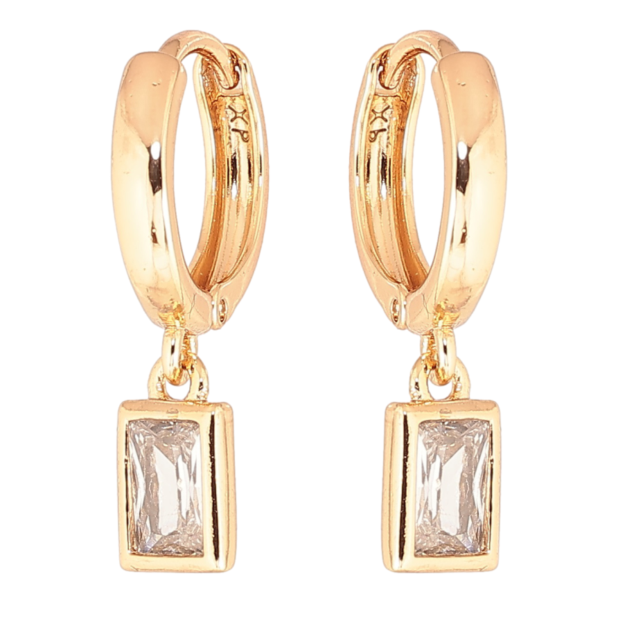 Серьги Xuping Позолота 18K подвески на колечках Кристалл фото №1