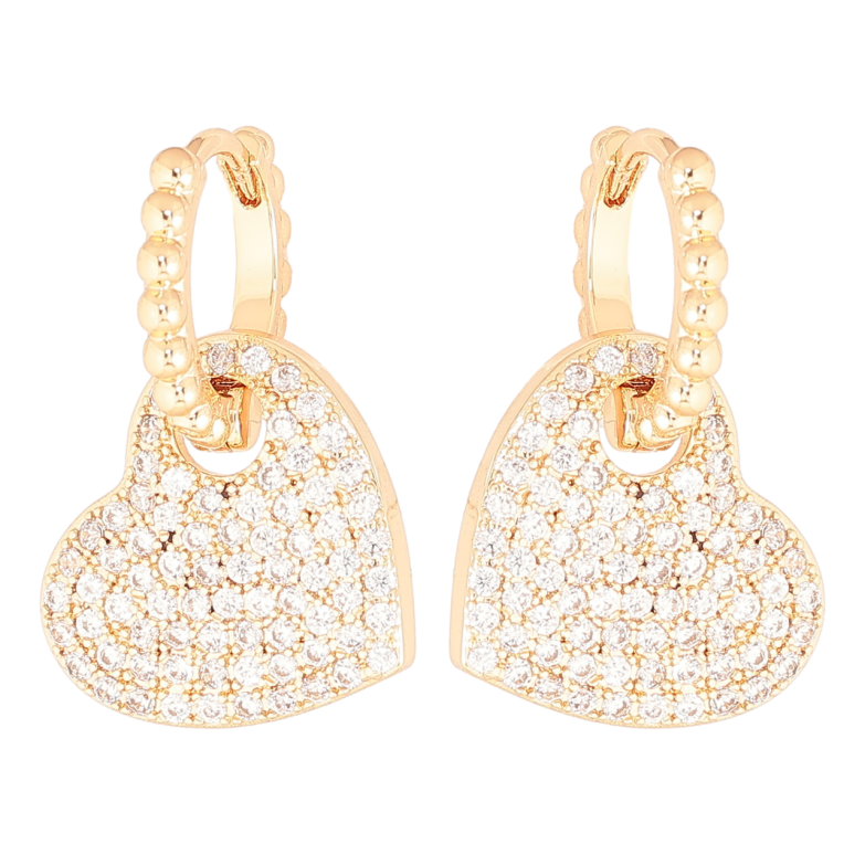 Серьги Xuping Позолота 18K подвески на колечках Сердечки с инкрустацией кристаллами 2 в 1 фото №2 Серьги Xuping Позолота 18K подвески на колечках Сердечки с инкрустацией кристаллами 2 в 1 фото №2