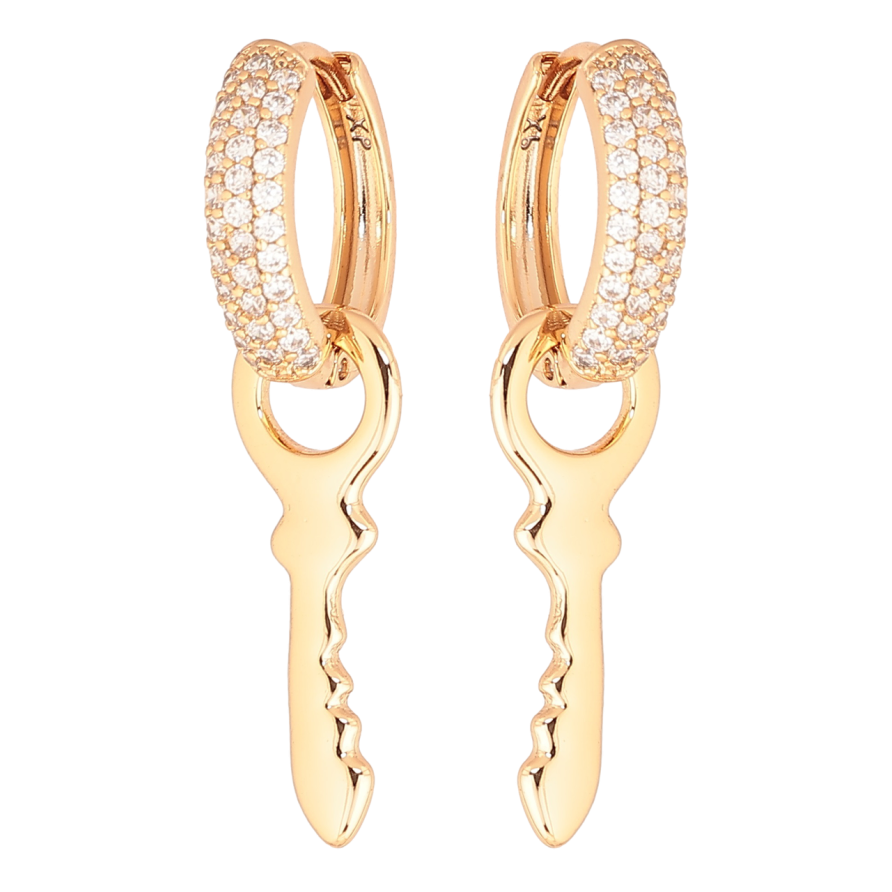 Серьги Xuping Позолота 18K подвески на колечках Ключики 2 в 1 фото №1 Серьги Xuping Позолота 18K подвески на колечках Ключики 2 в 1 фото №1