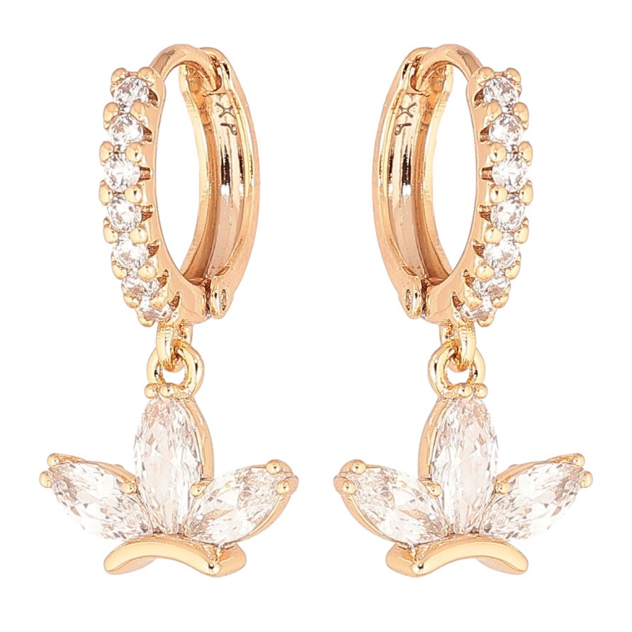 Серьги Xuping Позолота 18K подвески на колечках Узор из кристаллов фото №1