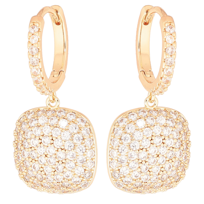Серьги Xuping Позолота 18K подвески на колечках Инкрустация кристаллами фото №1 Серьги Xuping Позолота 18K подвески на колечках Инкрустация кристаллами фото №1