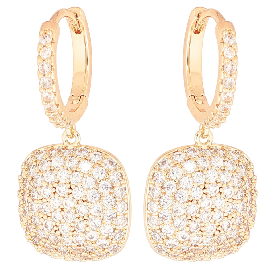 Серьги Xuping Позолота 18K подвески на колечках Инкрустация кристаллами фото №1