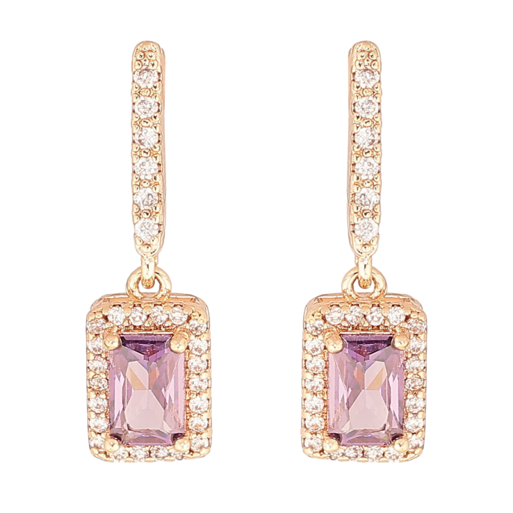 Серьги Xuping M&L Цвет 18K пусеты Кристальные подвески с сиреневым кристаллом фото №23 Серьги Xuping M&L Цвет 18K пусеты Кристальные подвески с сиреневым кристаллом фото №23