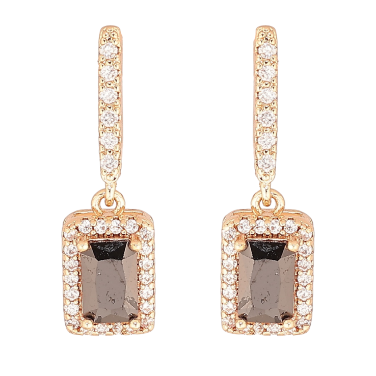 Сережки Xuping M&L Колір 18K пусети Кришталеві підвіски з чорним кристалом» фото №25