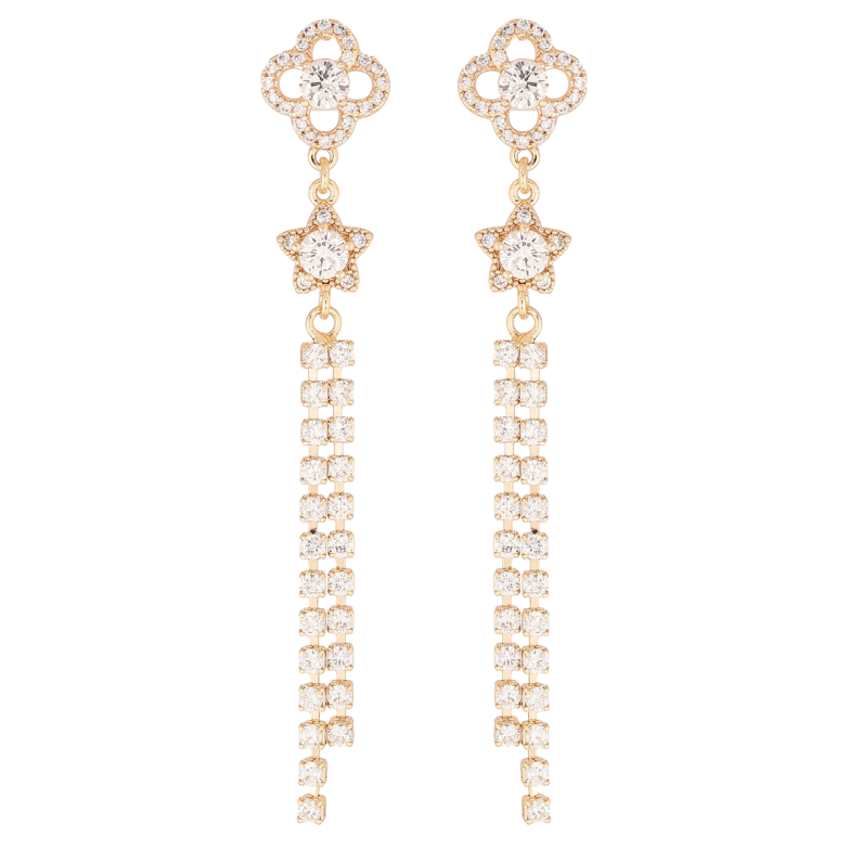 Сережки Xuping M&L Колір 18K пусети Кришталеві підвіски» фото №8