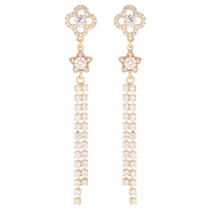 Сережки Xuping M&L Колір 18K пусети Кришталеві підвіски» фото №1