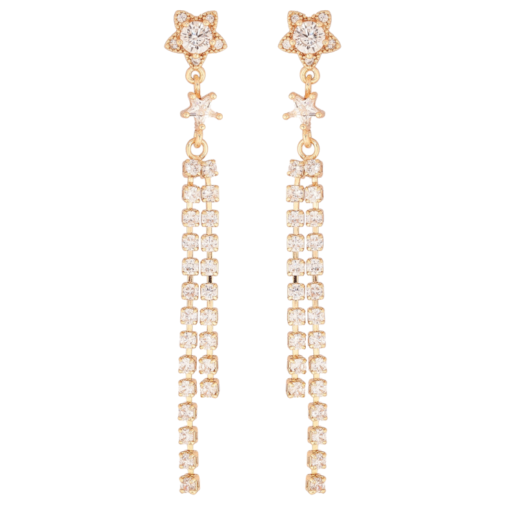 Серьги Xuping M&L Цвет 18K пусеты Кристальные подвески фото №3