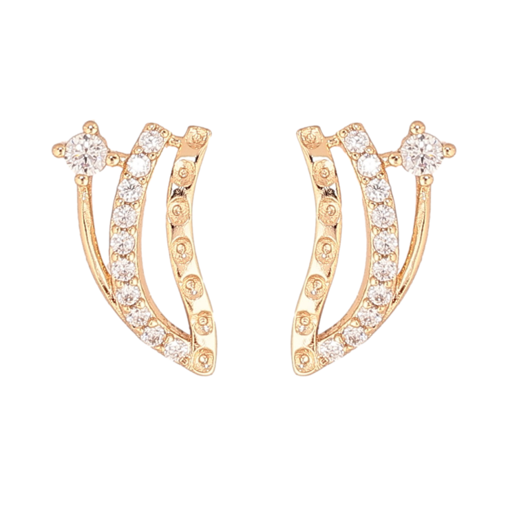 Сережки Xuping M&L Колір 18K пусети Візерунок з кристалами» фото №6