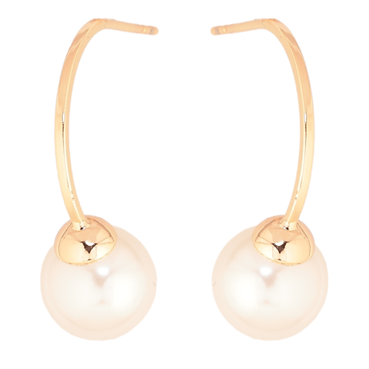 Сережки Xuping M&L Колір 18K пусети Дуги з перлинами» фото №5