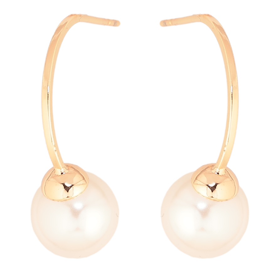 Сережки Xuping M&L Колір 18K пусети Дуги з перлинами» фото №1