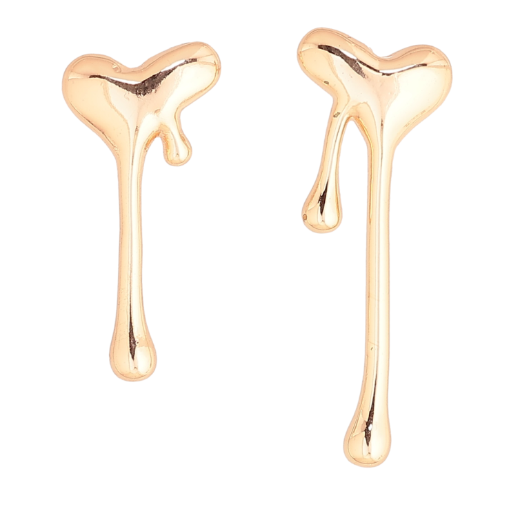 Серьги Xuping M&L Цвет 18K пусеты Ассиметричные сердечки фото №16