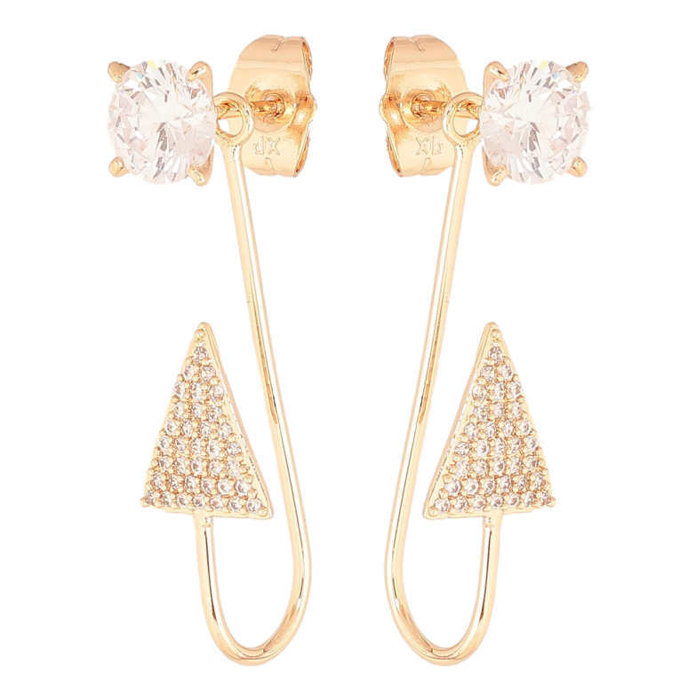 Сережки Xuping M&L Колір 18K пусети «Кристал з гачком» 2 в 1 фото №1