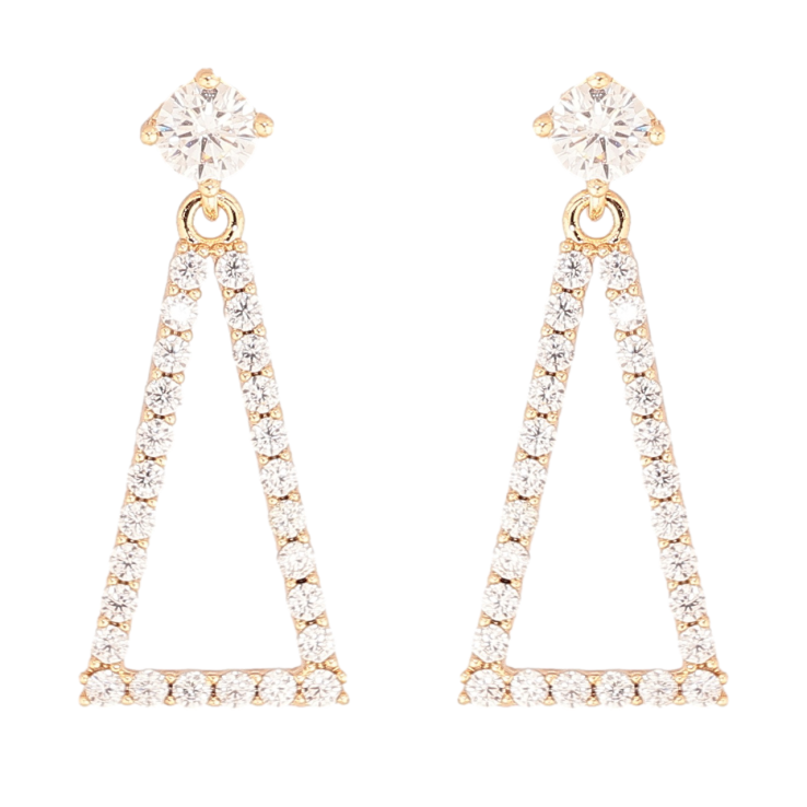 Серьги Xuping M&L Цвет 18K пусеты Треугольные подвески с кристаллами фото №20 Серьги Xuping M&L Цвет 18K пусеты Треугольные подвески с кристаллами фото №20