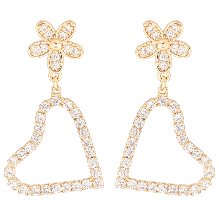 Серьги Xuping M&L Цвет 18K пусеты Цветочки с сердечками фото №18 Серьги Xuping M&L Цвет 18K пусеты Цветочки с сердечками фото №18