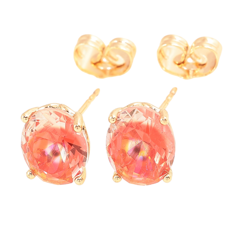 Серьги Xuping M&L Цвет 18K пусеты Кристаллы с красным узором 8х10мм фото №1