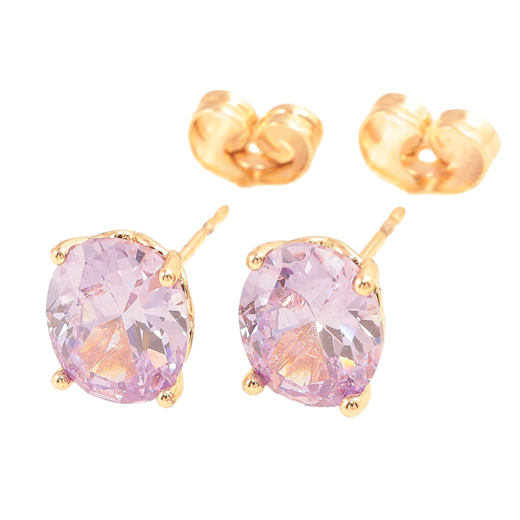 Сережки Xuping M&L Колір 18K пусети «Бузкові кристали» 8х10мм фото №8