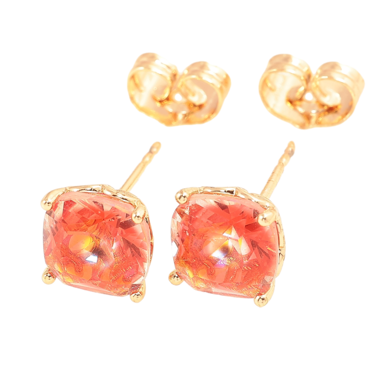 Серьги Xuping M&L Цвет 18K пусеты Кристаллы с красным узором 8х8мм фото №7