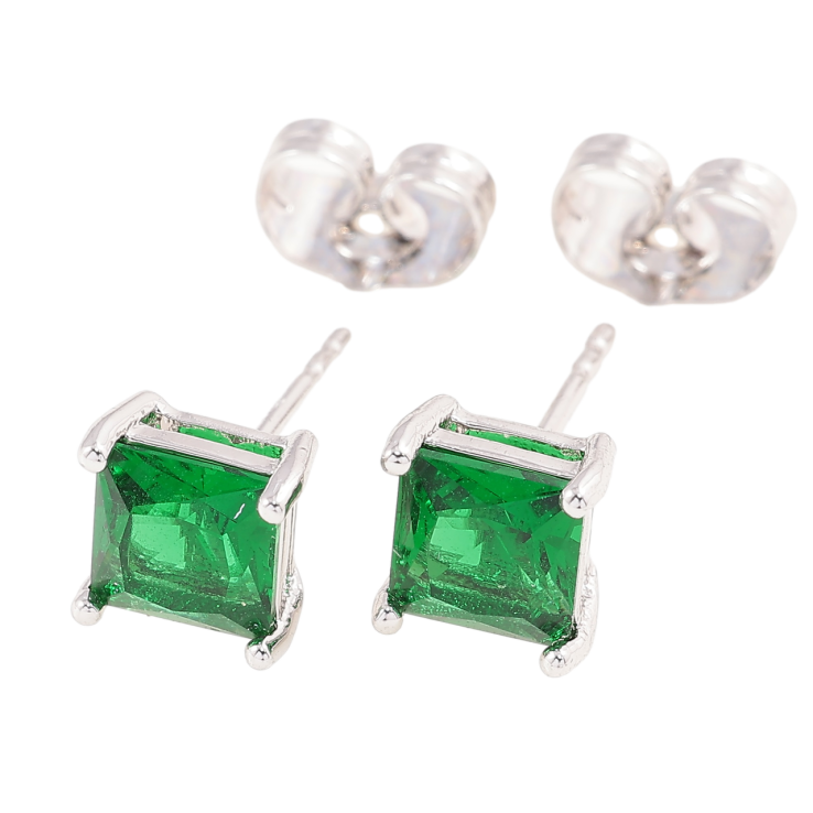 Сережки Xuping M&L Колір Родій пусети «Зелені кристали» 6х6мм фото №17 Сережки Xuping M&L Колір Родій пусети «Зелені кристали» 6х6мм фото №17