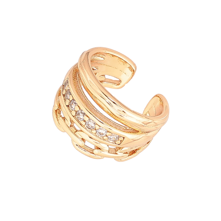 Сережки Xuping Позолота 18K моно-кафа «Візерунок з кристалами» (1шт) фото №20