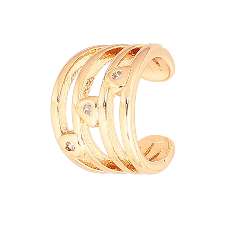 Сережки Xuping Позолота 18K моно-кафа «Візерунок з кристальними вставками» (1шт) фото №6