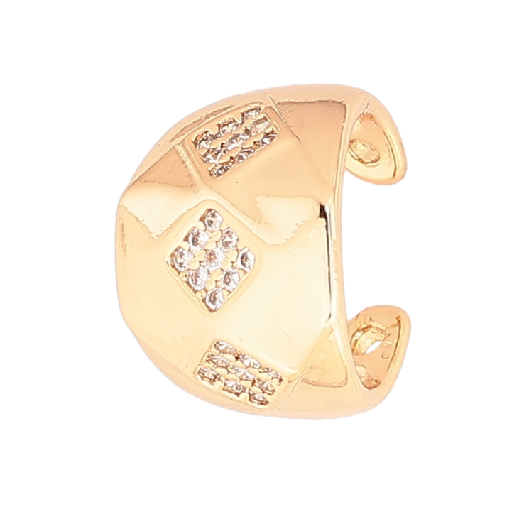 Сережки Xuping Позолота 18K моно-кафа «Ромбовий візерунок з кристалами» (1шт) фото №10