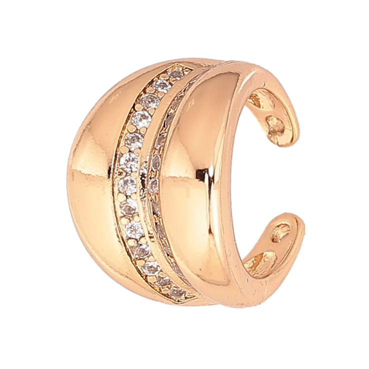 Сережки Xuping Позолота 18K моно-кафа «Візерунок з кристальною доріжкою» (1шт) фото №6