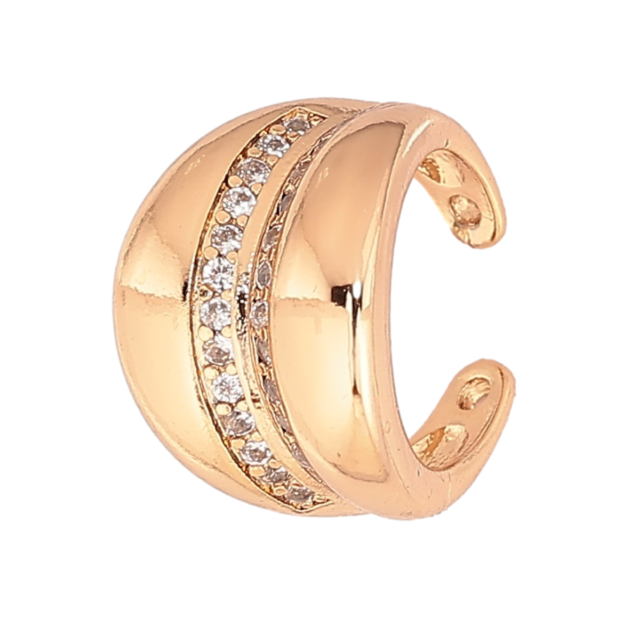 Серьги Xuping Позолота 18K моно-каффа Узор с кристальной дорожкой (1шт) фото №1