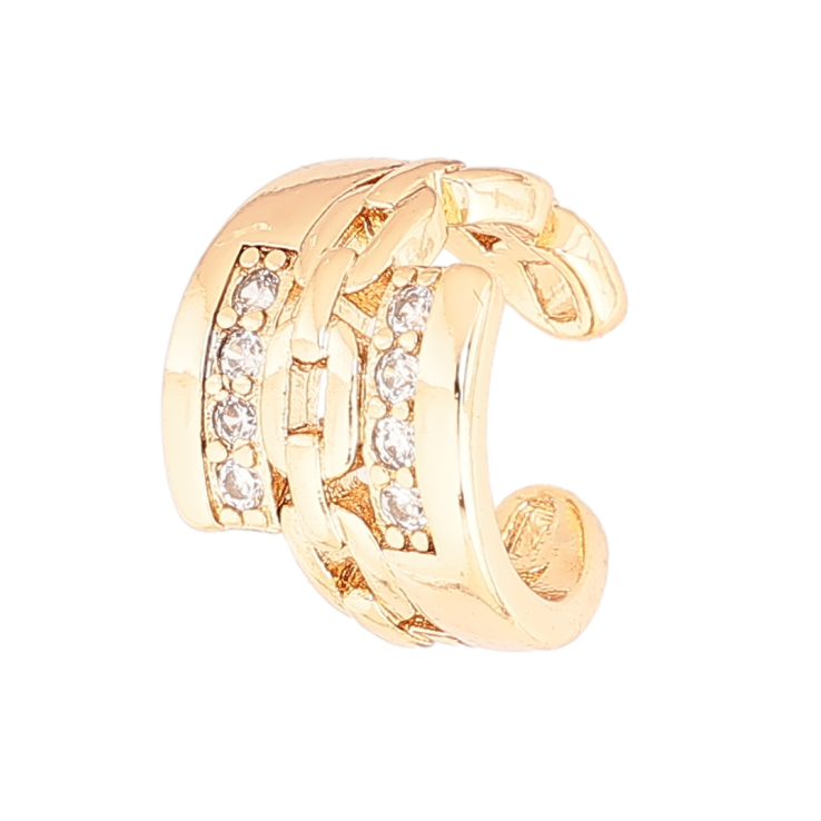 Сережки Xuping Позолота 18K моно-кафа «Візерунок з кристалами» (1шт) фото №15