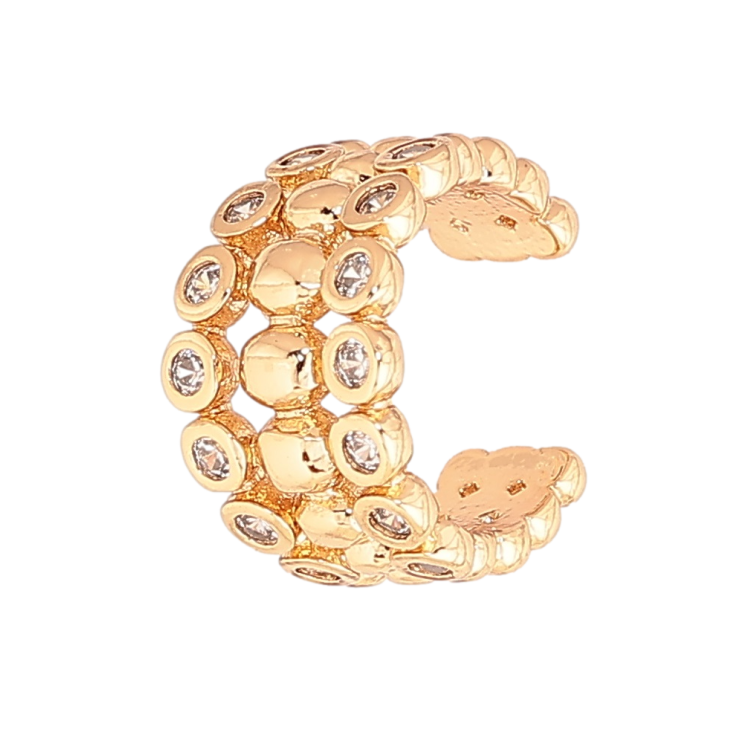 Сережки Xuping Позолота 18K моно-кафа «Декоративний візерунок з кристалами» (1шт) фото №13