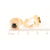 Серьги Xuping M&L Цвет 18K колечки Черный кристалл в обрамлении мелких кристалликов фото №2