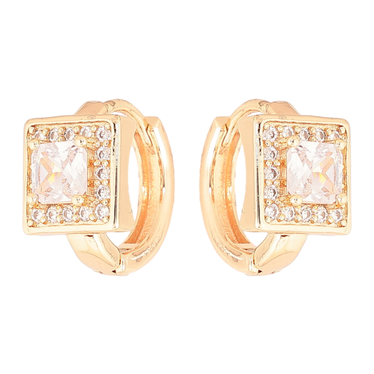 Серьги Xuping M&L Цвет 18K колечки Кристалл в обрамлении мелких кристалликов фото №20