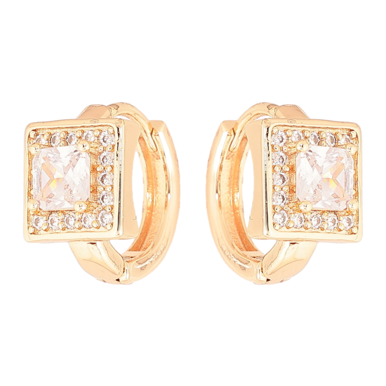 Серьги Xuping M&L Цвет 18K колечки Кристалл в обрамлении мелких кристалликов фото №1