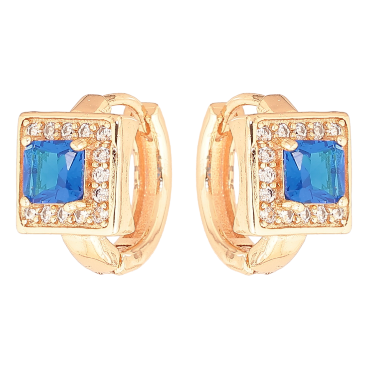 Сережки Xuping M&L Колір 18K колечка «Блакитний кристал в обрамленні дрібних кристаликів» фото №25